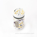 High-quality Black gold white background printing 6pcs spice jar set spice bottle glass jars set for kitchen